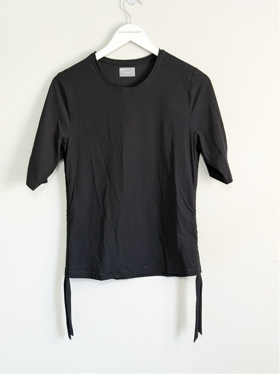 Athleta Other - ATHLETA Women’s Black Short Sleeve Ruched Side Rashguard UV Protection Size L